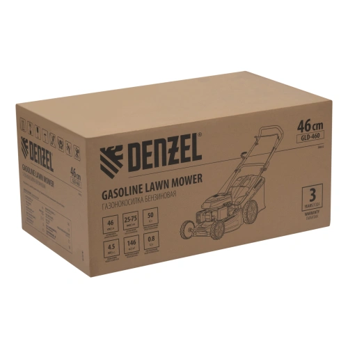 Газонокосилка бензиновая GLD-460, 146 куб.см, ширина 46 см, ручная, 7 уровней, травосборник 50 л Denzel купить в Москве с доставкой по всей России | ProtosMarket.ru