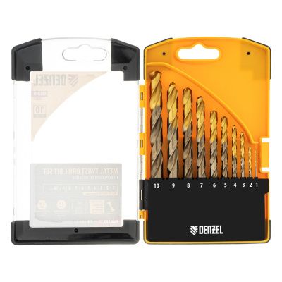 Набор сверл по металлу, 1-10 мм, Р6М5К8-TiN, Golden Tip, 10 шт Denzel купить в Москве с доставкой по всей России | ProtosMarket.ru