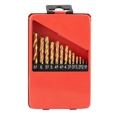 Набор нитридтитан. сверл по металлу, 1.5-6.5 мм (через 0.5 мм+3.2мм 4.8 мм) НSS 13 шт Matrix купить в Москве с доставкой по всей России | ProtosMarket.ru