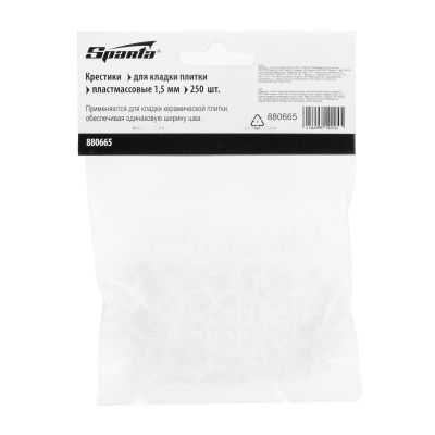 Крестики, 1.5 мм, для кладки плитки, 250 шт Sparta купить в Москве с доставкой по всей России | ProtosMarket.ru