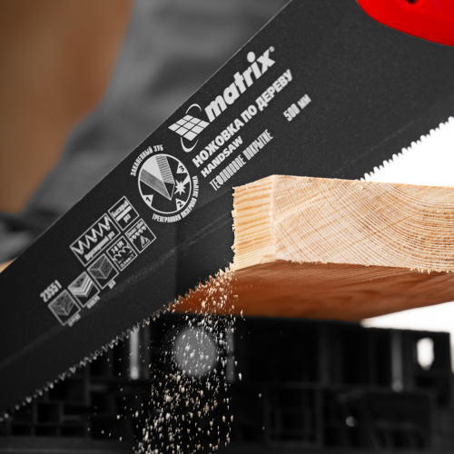 Ножовка по дереву, 500 мм, 7-8 TPI, зуб-3D, каленый зуб, тефлоновое покрытие полотна, двухкомпонентная рукоятка Matrix купить в Москве с доставкой по всей России | ProtosMarket.ru