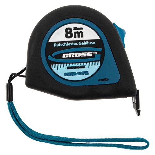 Рулетка "Ergonomisch",8 м x 25 мм,магнитный обрезиненный зацеп Gross купить в Москве с доставкой по всей России | ProtosMarket.ru