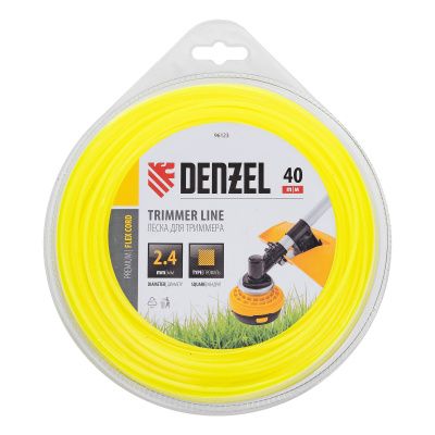 Леска для триммера, квадрат 2.4 мм х 40 м, блистер Flex cord Denzel купить в Москве с доставкой по всей России | ProtosMarket.ru