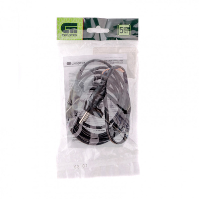 Шнур электрический соединительный, для настольной лампы, 1.7 м, 120 Вт, черный, тип V-1 Сибртех купить в Москве с доставкой по всей России | ProtosMarket.ru