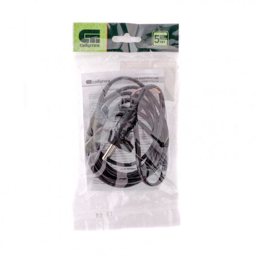 Шнур электрический соединительный, для настольной лампы, 1.7 м, 120 Вт, черный, тип V-1 Сибртех купить в Москве с доставкой по всей России | ProtosMarket.ru