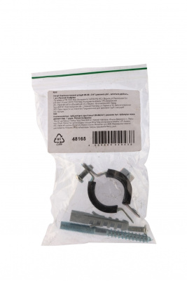 Хомут сантехнический для труб 3/4, 25-28 мм, с резиновым уплотнением, шпилькой и дюбелем, 1 шт Сибртех купить в Москве с доставкой по всей России | ProtosMarket.ru