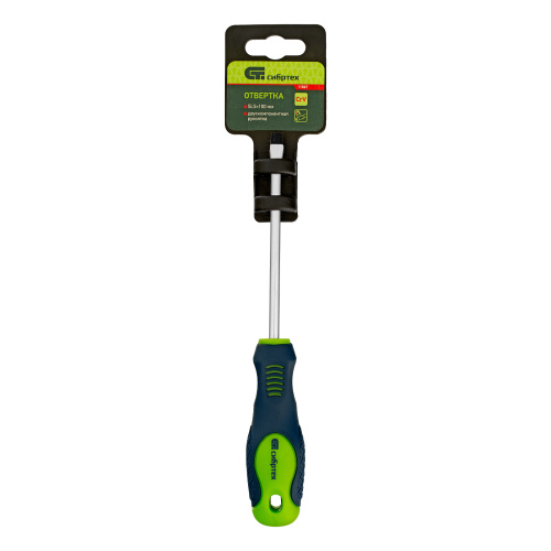 Отвертка, SL5 х 100 мм, CrV, двухкомпонентная рукоятка Сибртех купить в Москве с доставкой по всей России | ProtosMarket.ru