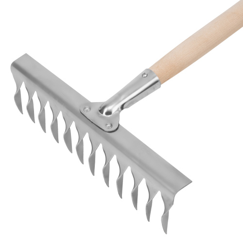 Грабли, нержавеющая сталь, 290 х 1300 мм, 12 витых зубьев, деревянный черенок, Сибртех купить в Москве с доставкой по всей России | ProtosMarket.ru
