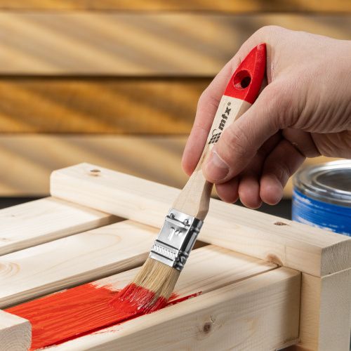 Кисть плоская "Стандарт" 1" (25 мм) натуральная щетина, деревянная ручка MTX купить в Москве с доставкой по всей России | ProtosMarket.ru