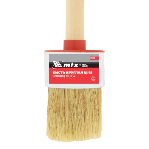 Кисть круглая №18 (60 мм) натуральная щетина, деревянная ручка MTX купить в Москве с доставкой по всей России | ProtosMarket.ru