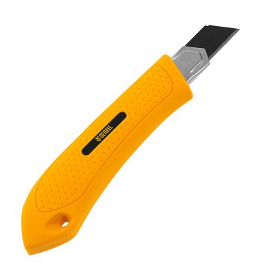 Нож, 18 мм, сменное лезвие, SK4, метал. направляющая, винтовой фиксатор Denzel купить в Москве с доставкой по всей России | ProtosMarket.ru