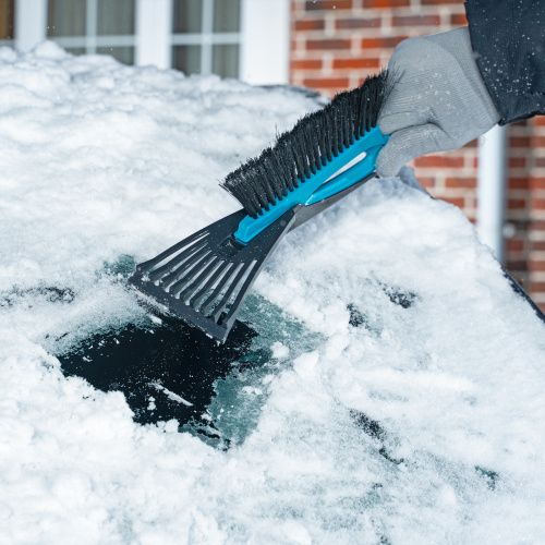 Щетка-сметка для снега со скребком 530 мм, бирюзовая Sparta купить в Москве с доставкой по всей России | ProtosMarket.ru