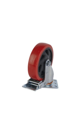 Колесо поворотное усиленное полиуретан SCBM 55 125 мм с тормозом купить в Москве с доставкой по всей России | ProtosMarket.ru