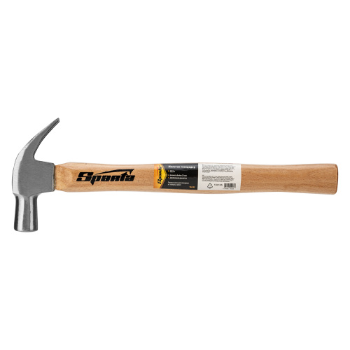 Молоток-гвоздодер, 225 г, боек 22 мм, деревянная рукоятка Sparta купить в Москве с доставкой по всей России | ProtosMarket.ru