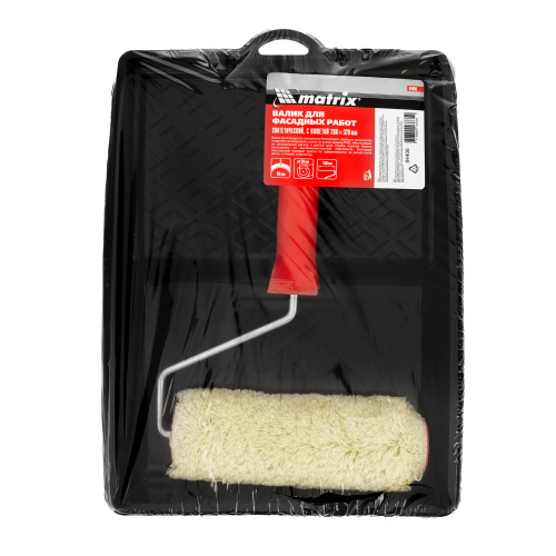 Набор, валик для фасадных работ синтетический, 180 мм, ворс 18 мм, D 36 мм, РАС, кювета 260 х 320 мм Matrix купить в Москве с доставкой по всей России | ProtosMarket.ru