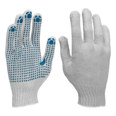 Перчатки х/б, ПВХ покрытие, "Точка", 6 пар в упаковке, 7 класс купить в Москве с доставкой по всей России | ProtosMarket.ru