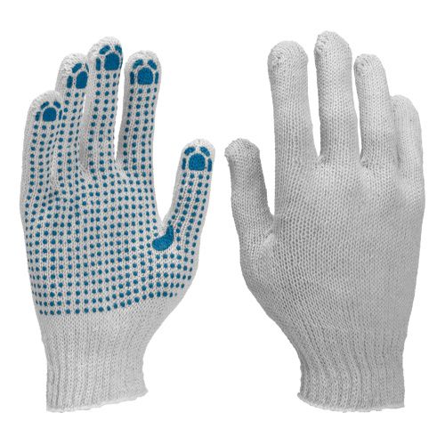 Перчатки х/б, ПВХ покрытие, "Точка", 6 пар в упаковке, 7 класс купить в Москве с доставкой по всей России | ProtosMarket.ru