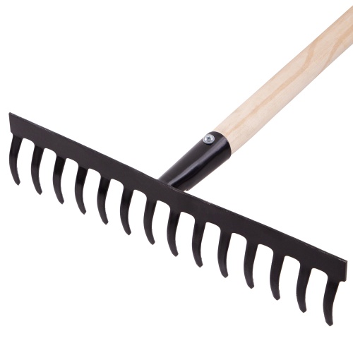 Грабли стальные, 360х1300 мм, 14 прямых зубьев, деревянный черенок, Россия, Сибртех купить в Москве с доставкой по всей России | ProtosMarket.ru