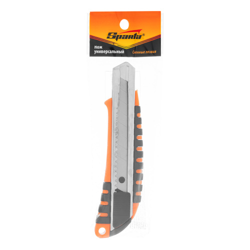 Нож, 18 мм, выдвижное лезвие, металлическая направляющая, пластиковый двухкомпонентный корпус Sparta купить в Москве с доставкой по всей России | ProtosMarket.ru