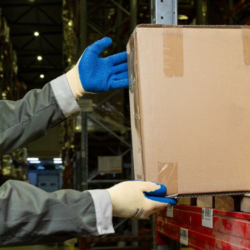 Перчатки трикотажные, полиэфирные, латексное рельефное покрытие, 10 Сибртех купить в Москве с доставкой по всей России | ProtosMarket.ru