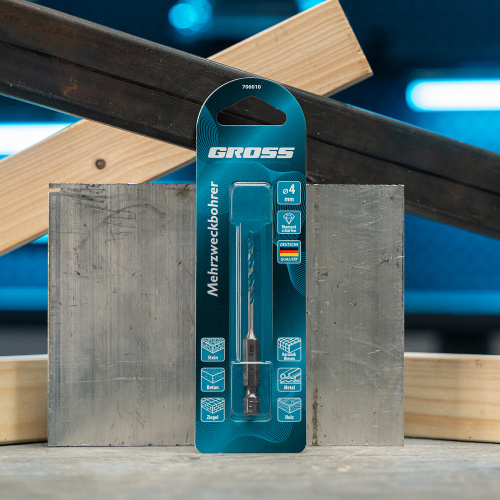 Сверло универсальное, Multipurpose PRO, 6-гр. хвостовик, 4мм Gross купить в Москве с доставкой по всей России | ProtosMarket.ru