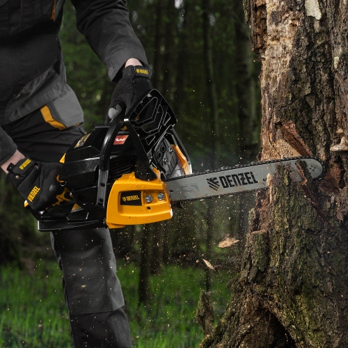 Пила цепная бензиновая DGS-4516, шина 40 см, 45 см3, 3 л.с, шаг 3/8, паз 1.3 мм, 57 звеньев Denzel купить в Москве с доставкой по всей России | ProtosMarket.ru