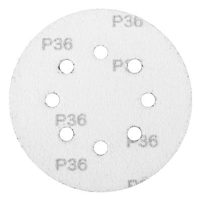Круг абразивный на ворсовой подложке под "липучку", перфорированный, P 36, 125 мм, 5 шт Matrix купить в Москве с доставкой по всей России | ProtosMarket.ru
