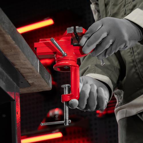 Тиски слесарные, 80 мм, настольные, поворотные, c наковальней MTX купить в Москве с доставкой по всей России | ProtosMarket.ru