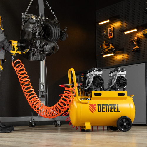 Компрессор безмасляный, малошумный DLS 1500/50, 1500 ВТ, 2x750, 50 л, 260 л/мин Denzel купить в Москве с доставкой по всей России | ProtosMarket.ru