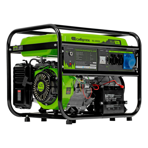 Генератор бензиновый БС-6500Э, 5.5 кВт, 230В, четырехтактный, 25 л, электростартер Сибртех купить в Москве с доставкой по всей России | ProtosMarket.ru