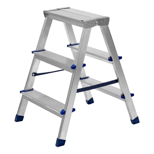 Стремянка двусторонняя 3 ступени, алюминиевая, Сибртех купить в Москве с доставкой по всей России | ProtosMarket.ru