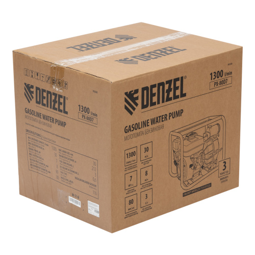 Мотопомпа бензиновая для грязной воды PX-80D7, 7 л.с., 3", 1300 л/мин, глуб 8 м,напор 30 м Denzel купить в Москве с доставкой по всей России | ProtosMarket.ru