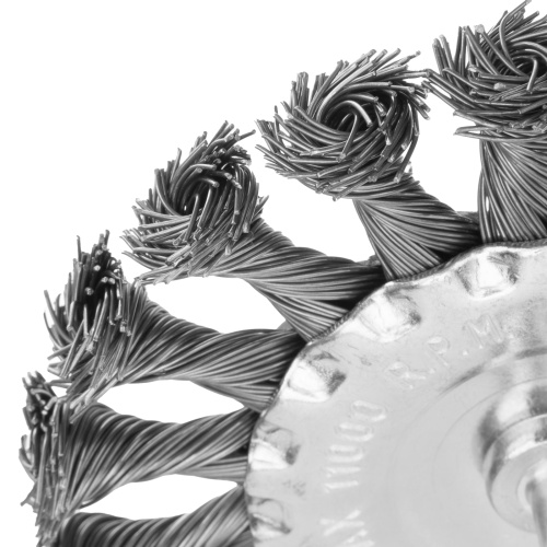 Щетка для дрели, 100 мм, плоская со шпилькой, крученая металлическая проволока Matrix купить в Москве с доставкой по всей России | ProtosMarket.ru