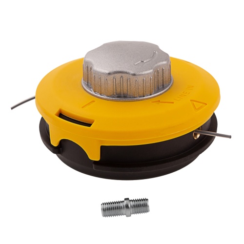 Катушка триммерная полуавтоматическая, легкая заправка лески, гайка M10x1.25, винт M10-M10, алюминиевая кнопка Denzel купить в Москве с доставкой по всей России | ProtosMarket.ru