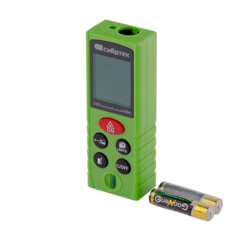 Лазерный дальномер PM-40,40 м,с пузырьковым уровнем Сибртех купить в Москве с доставкой по всей России | ProtosMarket.ru