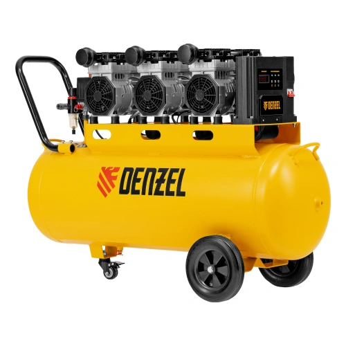 Компрессор безмасляный, малошумный  DLS 2250/100, 2250 Вт, 3x750, 100 л, 410 л/мин блок управления/ Denzel купить в Москве с доставкой по всей России | ProtosMarket.ru