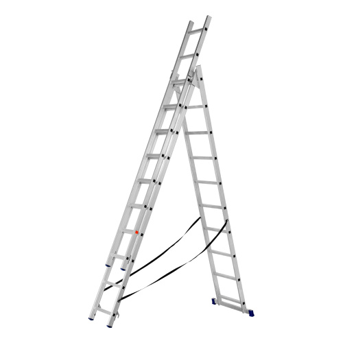 Лестница, 3 х 10 ступеней, алюминиевая, трехсекционная, Сибртех купить в Москве с доставкой по всей России | ProtosMarket.ru