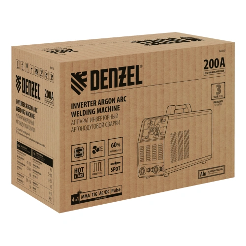 Аппарат инвертор. аргонодуговой сварки ITIG-200 ACDC Mix Pulse, 200 А, ПВ 60% Denzel купить в Москве с доставкой по всей России | ProtosMarket.ru