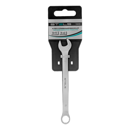 Ключ комбинированный, 9 мм, CrV, матовый хром Stels купить в Москве с доставкой по всей России | ProtosMarket.ru