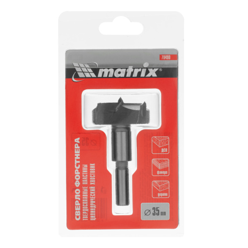 Сверло Форстнера по дереву, 35 мм, твердосплавные пластины, цилиндрический хвостовик Matrix купить в Москве с доставкой по всей России | ProtosMarket.ru