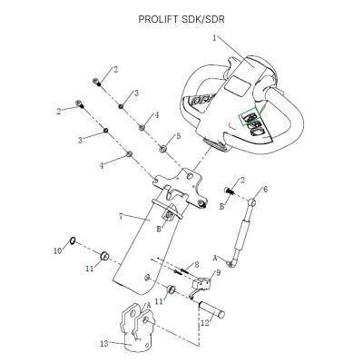 Корпус кнопки подъема-опускания вил для штабелеров SDR 1533/1536/1545S/1645/1656/2036/2045, SDK купить в Москве с доставкой по всей России | ProtosMarket.ru