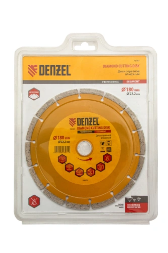 Диск алмазный, отрезной сегментный, 180 х 22.2 мм, сухая резка Denzel купить в Москве с доставкой по всей России | ProtosMarket.ru