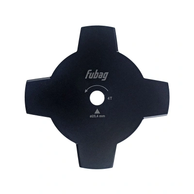 Триммерный диск FUBAG 4 лопасти внешний диаметр 255 мм, посадочный диаметр 25,4 мм, толщина 1,6 мм