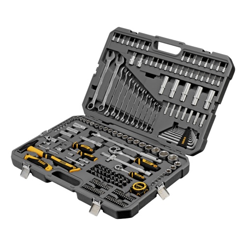 Набор инструментов, 1/2", 1/4", CrV, S2, пластиковый кейс, 194 предмета Denzel купить в Москве с доставкой по всей России | ProtosMarket.ru