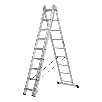 Лестница, 3 х 9 ступеней, алюминиевая, трехсекционная, Сибртех купить в Москве с доставкой по всей России | ProtosMarket.ru