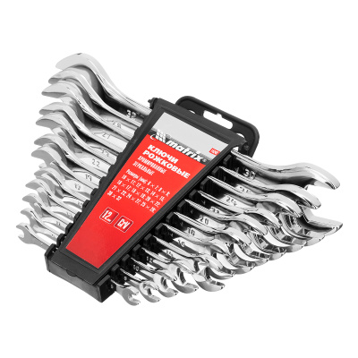 Набор ключей рожковых 12 шт, (6-32мм) CrV, EllipticaL зеркальное хромирование Matrix купить в Москве с доставкой по всей России | ProtosMarket.ru