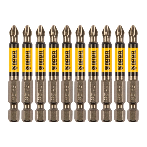 Бита PH2х60, сталь S2, цилиндр., 10 шт. Е 6,3 Denzel купить в Москве с доставкой по всей России | ProtosMarket.ru