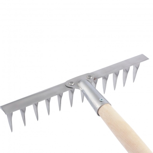 Грабли, нержавеющая сталь, 290 х 1300 мм, 12 витых зубьев, деревянный черенок, Россия, Сибртех купить в Москве с доставкой по всей России | ProtosMarket.ru