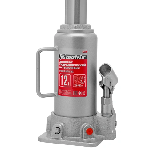 Домкрат гидравлический бутылочный, 12 т, высота подъема 230-465 мм Matrix купить в Москве с доставкой по всей России | ProtosMarket.ru