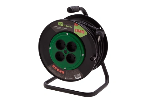 Удлинитель силовой 50 м, 16А, тип УХ10, ПВС, на кабельной катушке, 4 розетки без заземления Сибртех купить в Москве с доставкой по всей России | ProtosMarket.ru